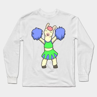 Cartoon Cheerleader Llama Long Sleeve T-Shirt